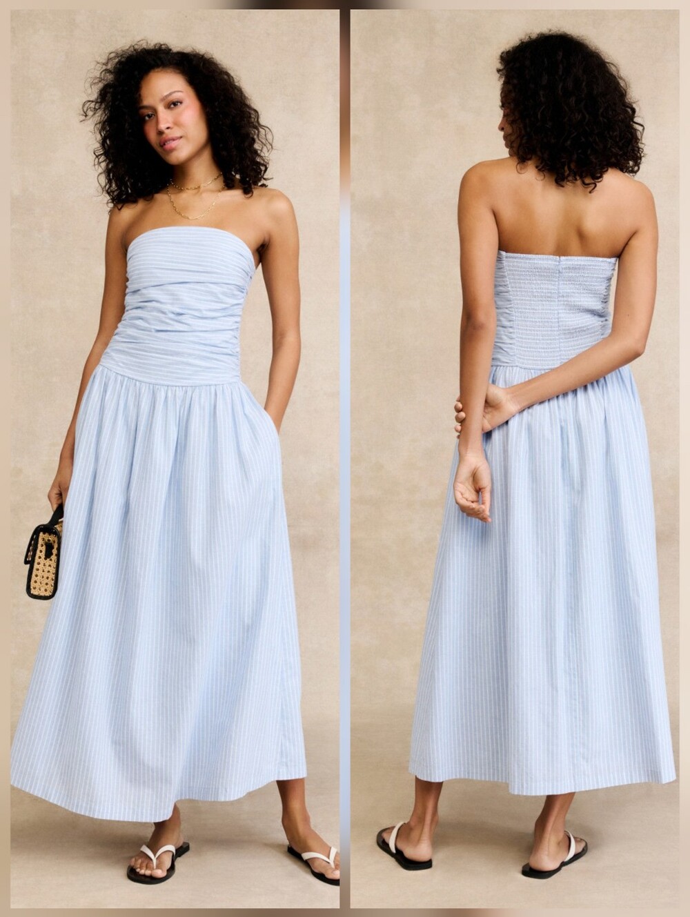 Joe's Jeans Reina Maxi Casual Dress Strapless Sleeveless Size M
